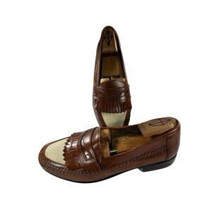 Giorgio Brutini Vintage Mens Brown Leather Slip On Loafer Sz 10.5 D Dress Shoes